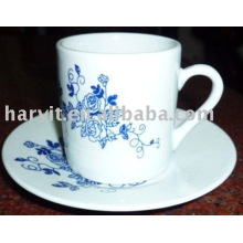 100CC Plain porcelana blanca barato granel taza y platillo